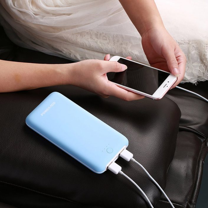 High Capacity External Battery Charger Power Bank Blue Color Pliot X8 Plus Sky Blue Power Bank External Battery 20000mAh
