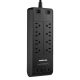 8 Socket Surge Protector Grounded Power Strip With 4 USB Ports