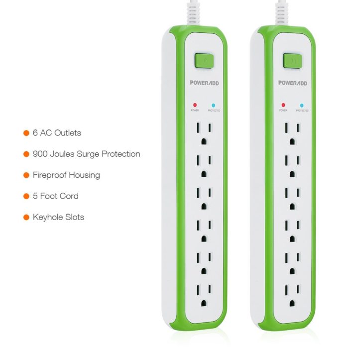 5-Foot Cord 900 Joules Surge Protector Commercial Power Strip