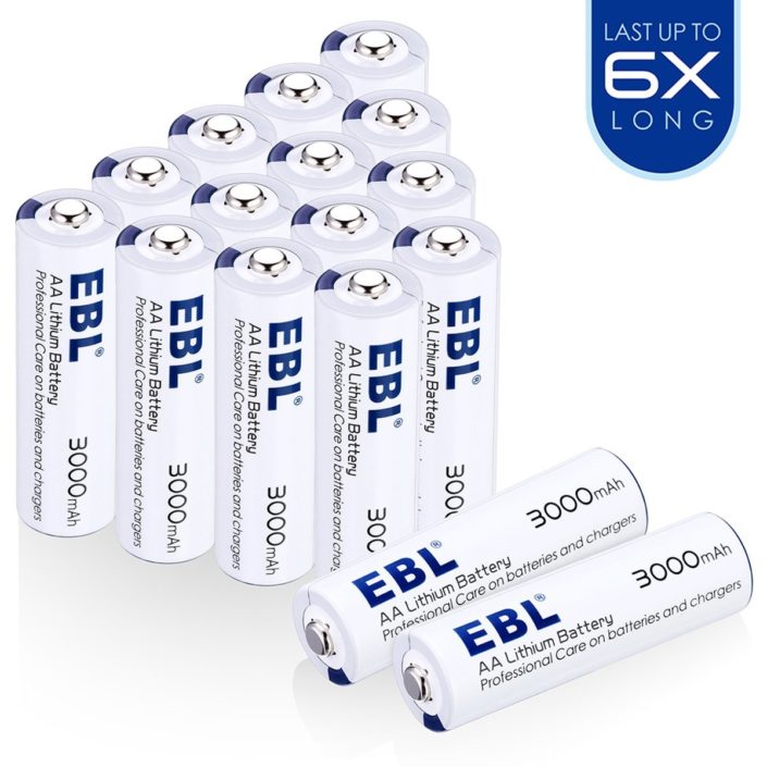 Long Lasting Life Lithium 1.5 Volt Batteries 16 Pack 1.5 V AA Lithium Battery 3000mAh Capacity