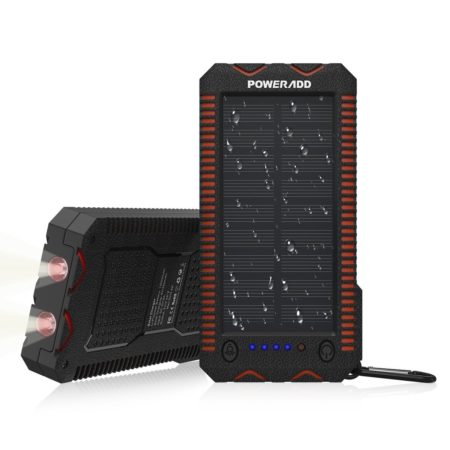 Poweradd Waterproof Solar Power Bank For Camping , Hiking