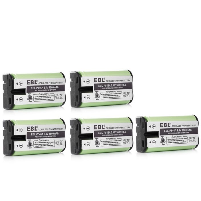 5 Pack Cordless Telephone Batteries Replacement NiMH Cordless Phone Battery Replacement For HHR-P546 KX-TGA100N