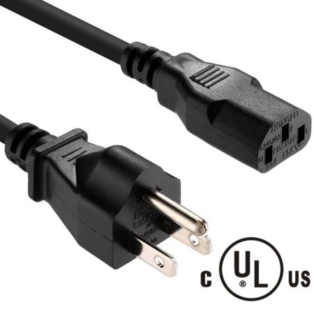 Universal 18AWF 6 Feet 3 Prong AC Power Cord