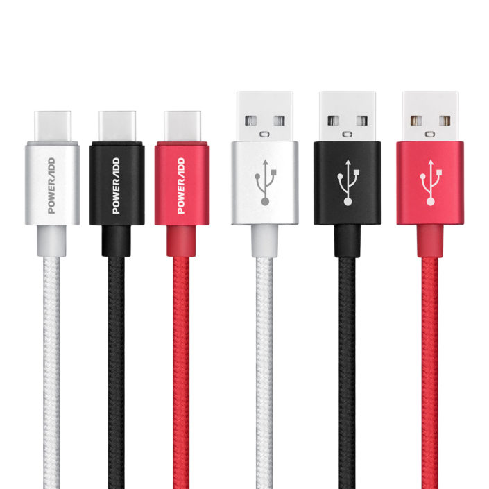 Poweradd 1M Data Sync Charger USB C To USB 2.0 Cable Nylon Braided USB Type C to USB 2.0 Cable Fast Charging Cord