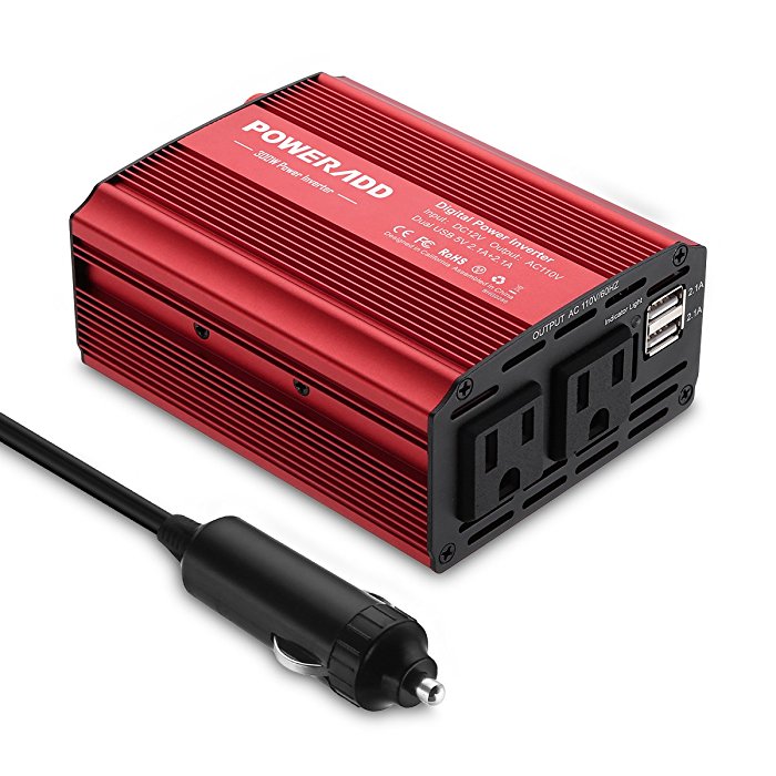Portable 300 Watt Power Inverter Cigarette Lighter 12V DC to 110V AC Car Power Inverter for Laptop / Cellphone