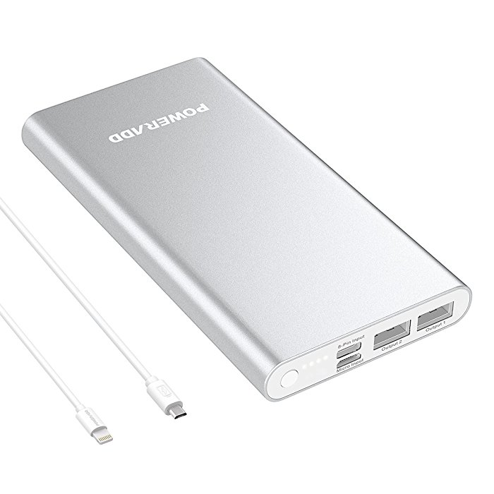 Lightning & Micro Dual Input Power Bank Backup Battery Charger High Capacity Portable Battery Charger For Smartphone / Tablet