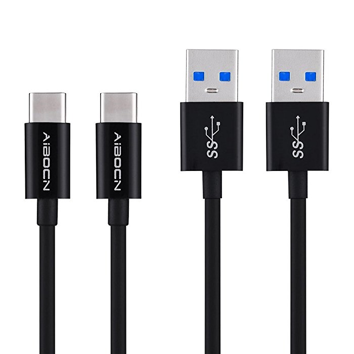 Durable USB C To USB 3.0 Cable For Macbook, LG G5 Aibocn Black 4 Feet USB 3.1 to USB 3.0 Cable Fast Charging Cord