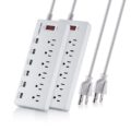Multi Socket Surge Protector Power Bar with 6 Outlets, 6 USB Ports
