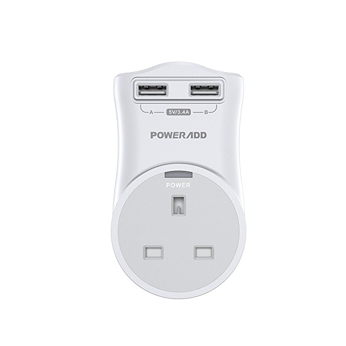 Durable AC Wall Outlet with USB Charging Ports Poweradd Rotating Electrical Outlet Adapter with Dual Port USB Wall Charger