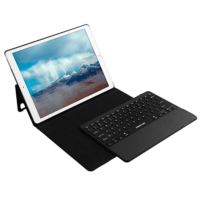 Black Color Apple iPad Cover with Keyboard PU Leather Bluetooth Keyboard Case for iPad Pro 12.9 inch
