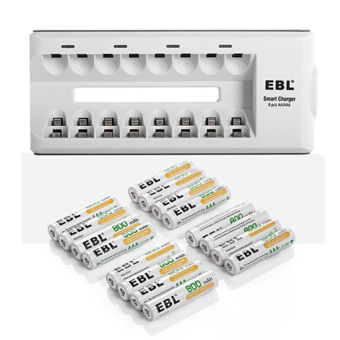 800mAh 1.2 V AAA Rechargeable Battery Set AAA Size Rechargeable Battery with Charger Environmentally Friendly